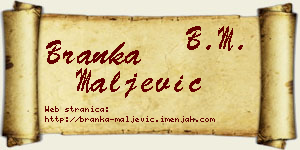 Branka Maljević vizit kartica